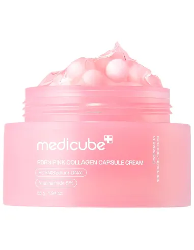 Medicube Salmon DNA PDRN Pink Collagen Capsule Cream - Lightweight Moisturising Face Cream - PDRN & Niacinamide for Uneven Skin